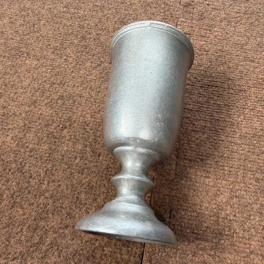 Vintage Pewter Tavern Goblet Cup Mead Wine Chalice 7.25